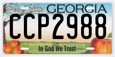 GA license plate CCP2988