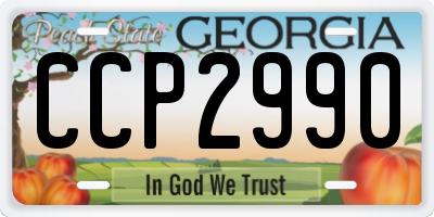 GA license plate CCP2990