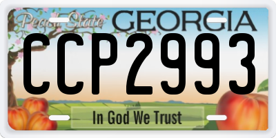 GA license plate CCP2993