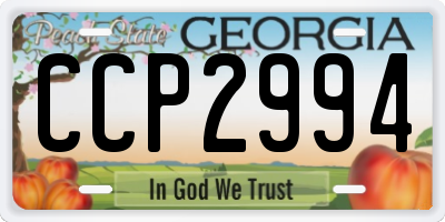 GA license plate CCP2994