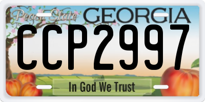 GA license plate CCP2997