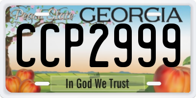 GA license plate CCP2999