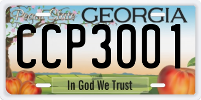 GA license plate CCP3001