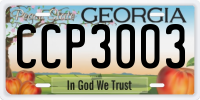 GA license plate CCP3003