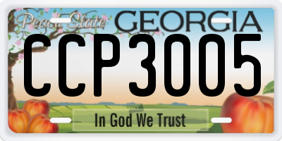 GA license plate CCP3005