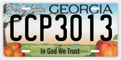 GA license plate CCP3013