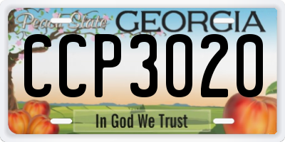 GA license plate CCP3020