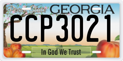 GA license plate CCP3021