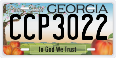 GA license plate CCP3022
