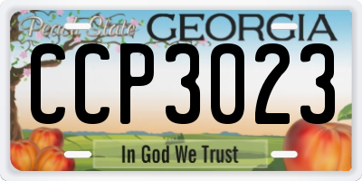 GA license plate CCP3023