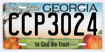 GA license plate CCP3024