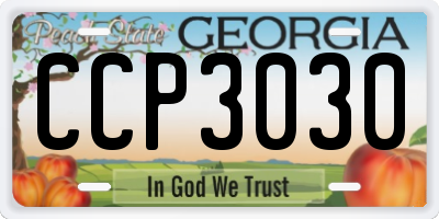 GA license plate CCP3030