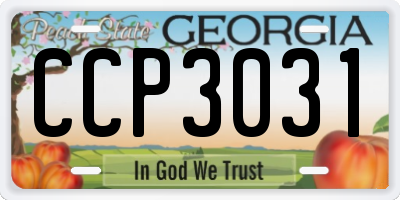 GA license plate CCP3031