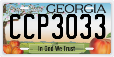 GA license plate CCP3033