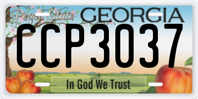 GA license plate CCP3037