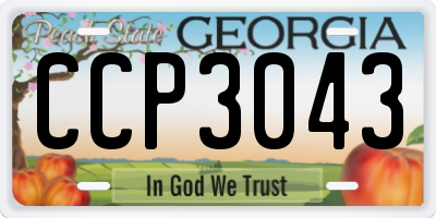 GA license plate CCP3043