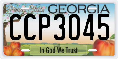 GA license plate CCP3045