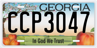 GA license plate CCP3047