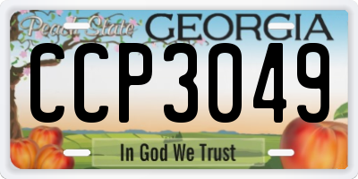 GA license plate CCP3049