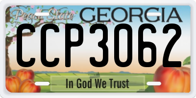 GA license plate CCP3062