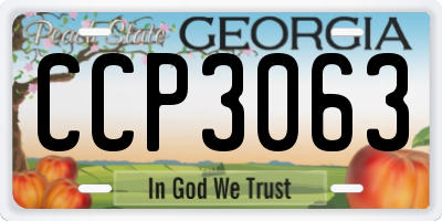 GA license plate CCP3063