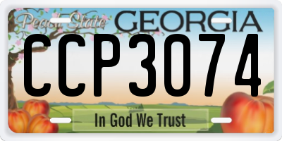 GA license plate CCP3074