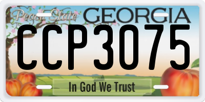 GA license plate CCP3075