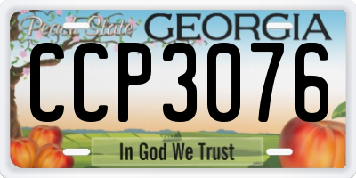 GA license plate CCP3076
