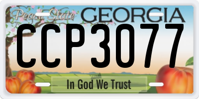 GA license plate CCP3077