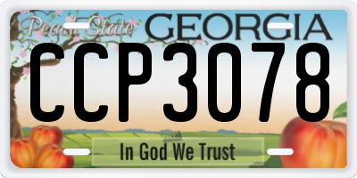 GA license plate CCP3078