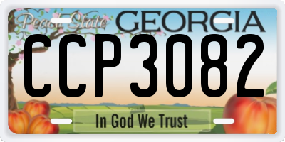 GA license plate CCP3082