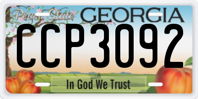 GA license plate CCP3092