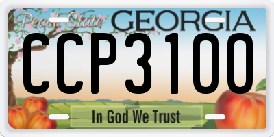 GA license plate CCP3100