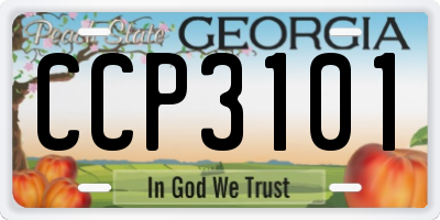 GA license plate CCP3101