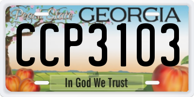 GA license plate CCP3103