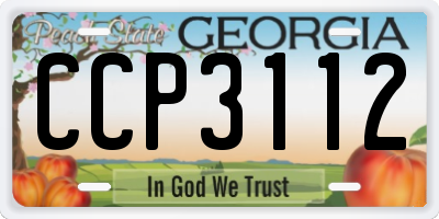 GA license plate CCP3112