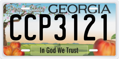 GA license plate CCP3121