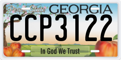 GA license plate CCP3122