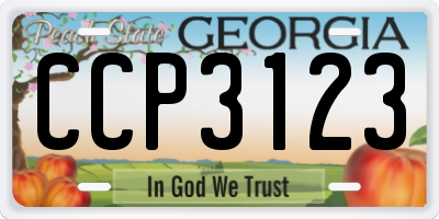 GA license plate CCP3123