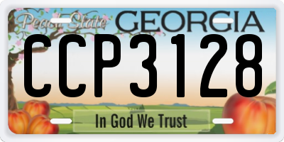 GA license plate CCP3128
