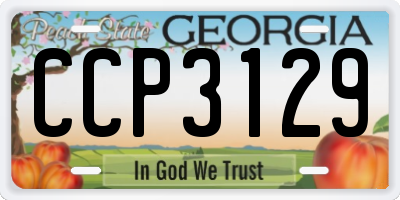 GA license plate CCP3129