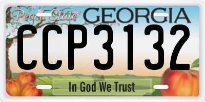 GA license plate CCP3132
