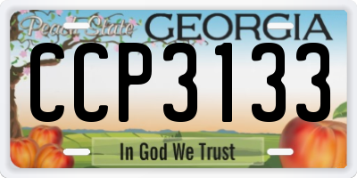 GA license plate CCP3133
