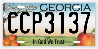 GA license plate CCP3137