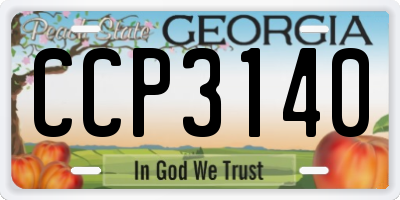 GA license plate CCP3140