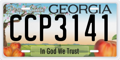 GA license plate CCP3141