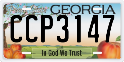 GA license plate CCP3147