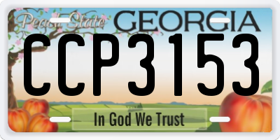 GA license plate CCP3153