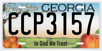 GA license plate CCP3157