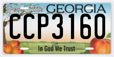 GA license plate CCP3160